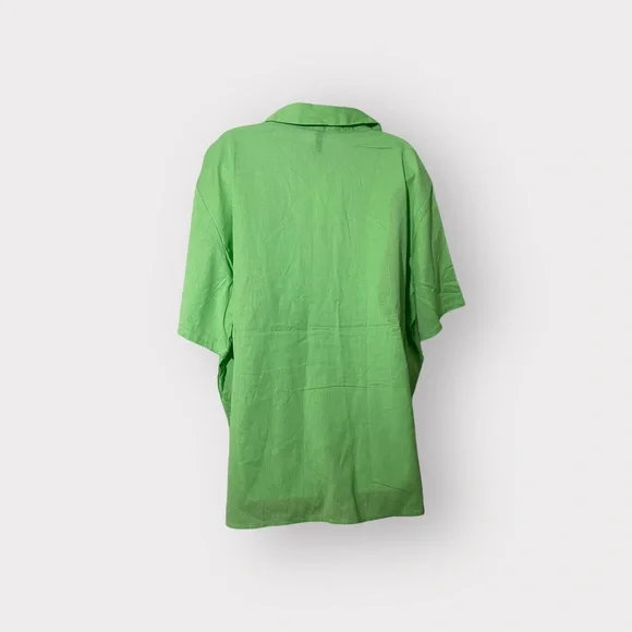 H&M pretty green button up shirt - Picture 3 of 8